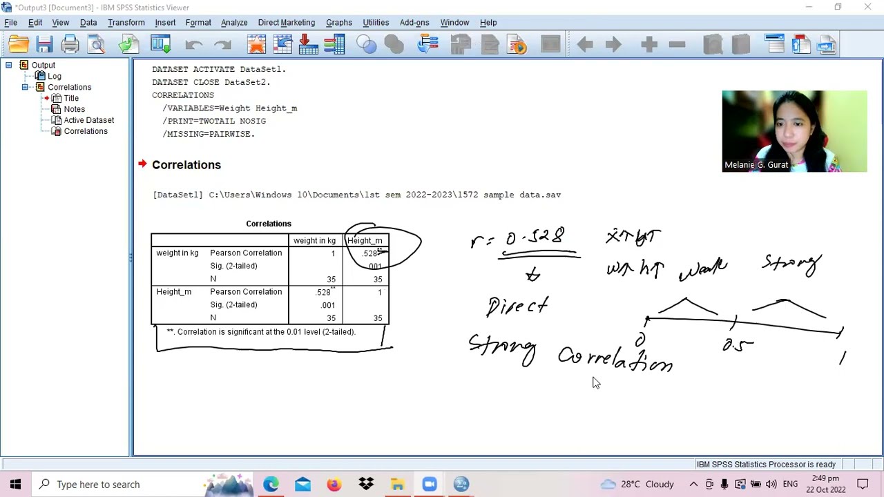 Generating Pearson-r using SPSS