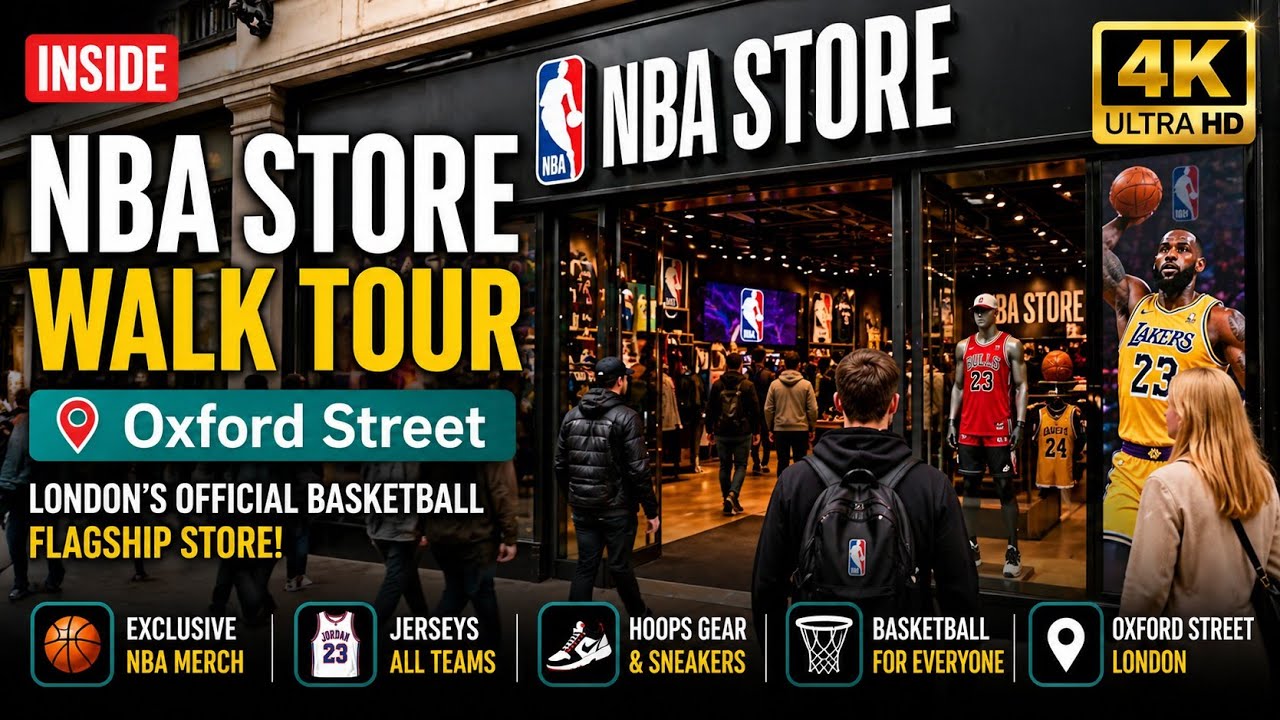 NBA Store London Walk Tour 2025 | Oxford Street Flagship | Basketball Shopping London