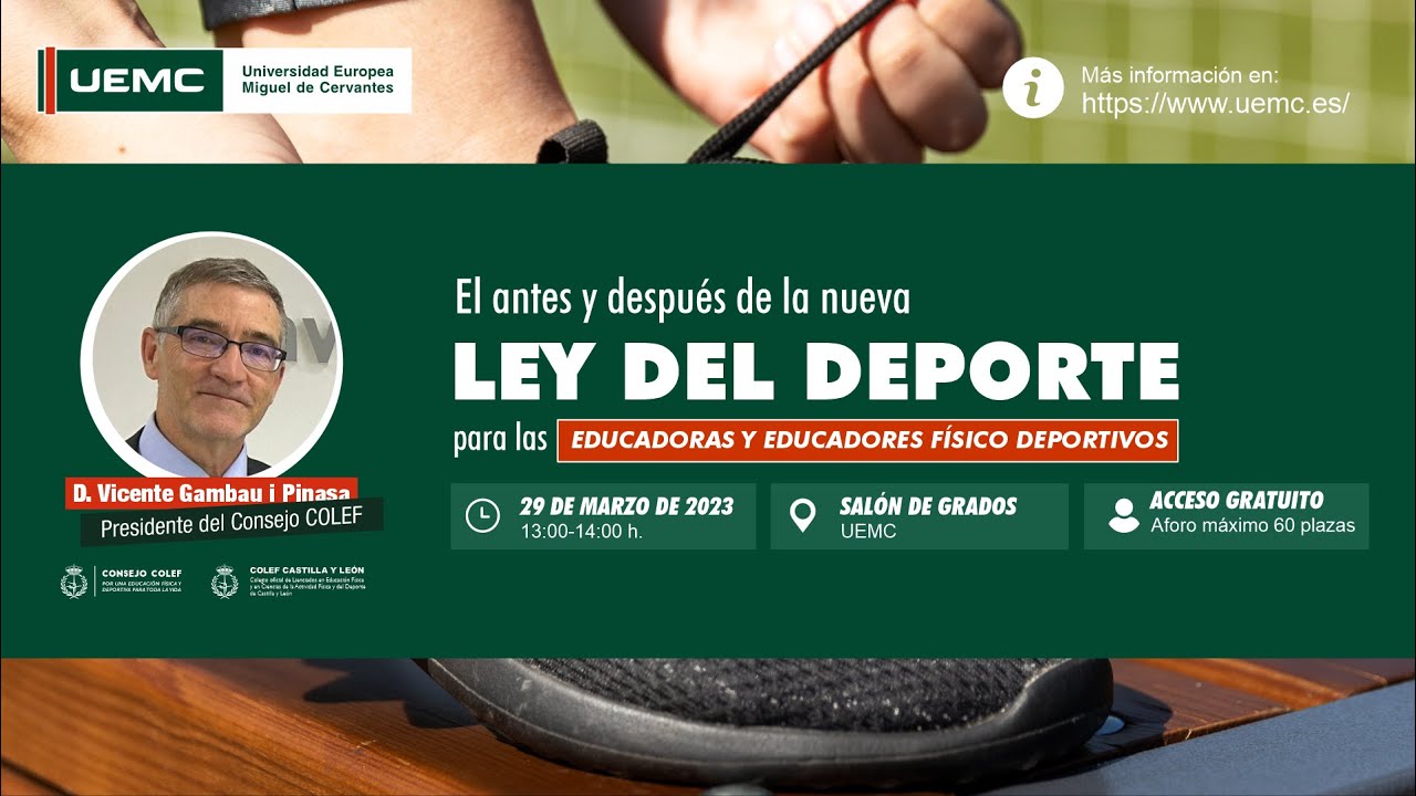 Charla 'El antes y después de la nueva Ley del Deporte 🇪🇸 para las y los EFD'