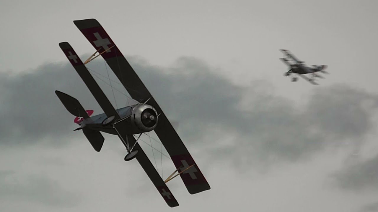 Swiss Nieuport 23 and Nieuport 17 replicas at Shuttleworth Summer Airshow 2025