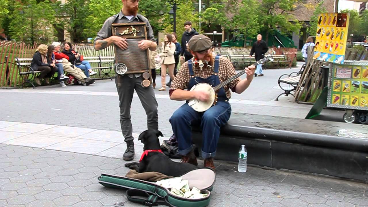 Washboard banjo & kazoo Washington Square Park  (Tequila Minsky)