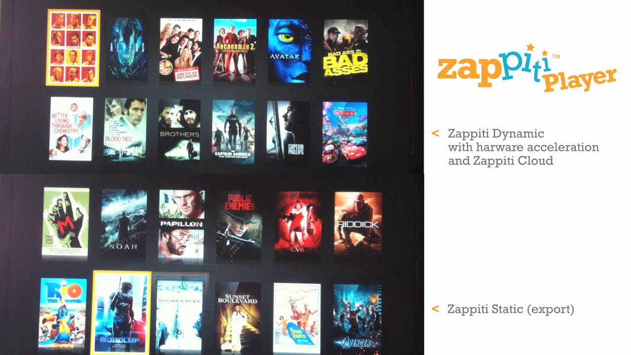 Zappiti Dynamic vs Zappiti Static (classic export) on Zappiti Player