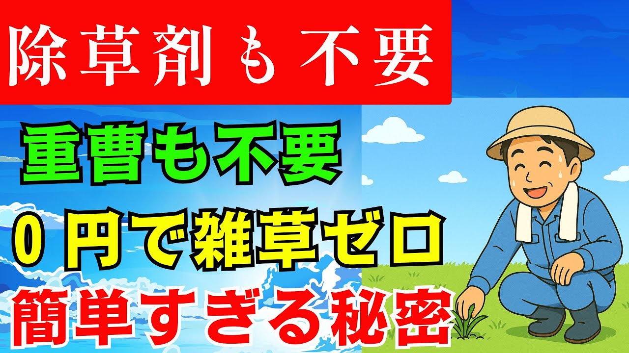 【抜く時代は終わった】 もう除草剤も重曹も熱湯もビニールマルチも要らない０円でできる簡単雑草対策  #０円生活  #農業の知恵 #草むしり不要 #ガーデニング