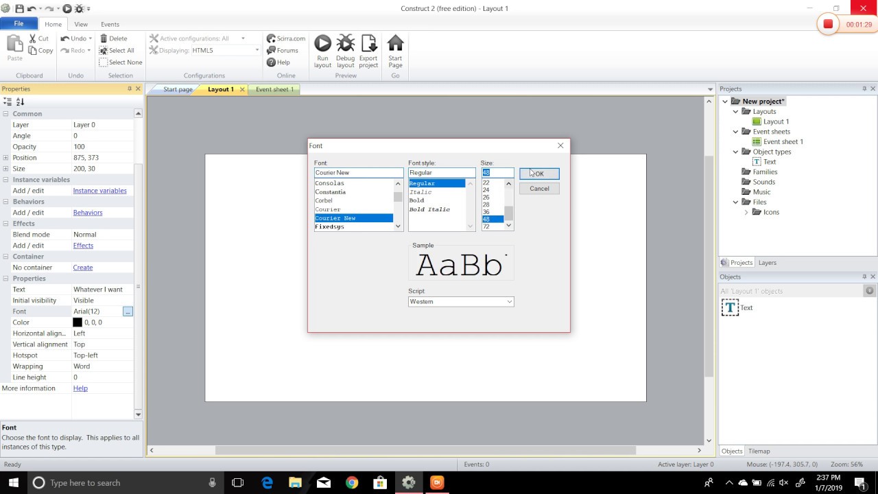 How To Make Text In Construct 2