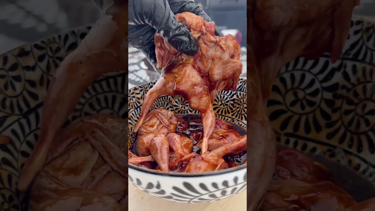 Grilled Quail ! Seasonings Woodfire Garlic, chipotle roasted garlic & teriyaki marinade !