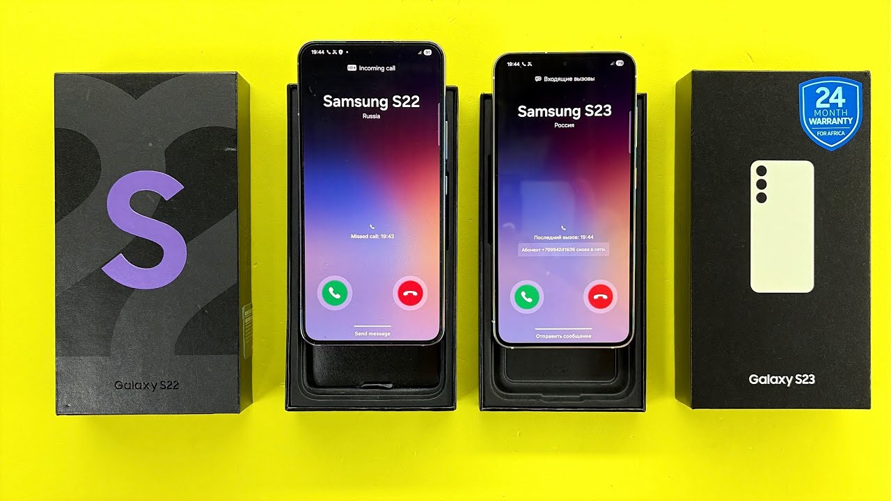 Unboxing Two New smartphones Samsung S22 & Samsung S23 Incoming Calls 