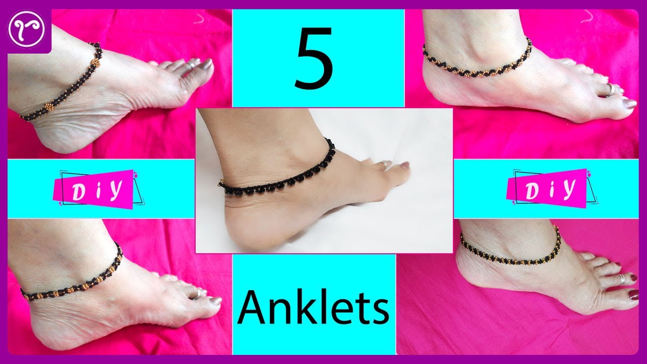 Payal /5 Easy Anklets Making at Home || Handmade Jewellery Making Tutorial 👩&zwj;🦰 | Rubeads Jewelry DIY