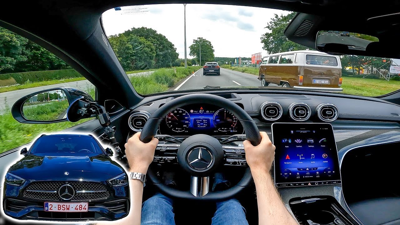 2022 Mercedes C-Class Estate C300e POV Test Drive: 313 HP Plug-In Hybrid Stationwagon