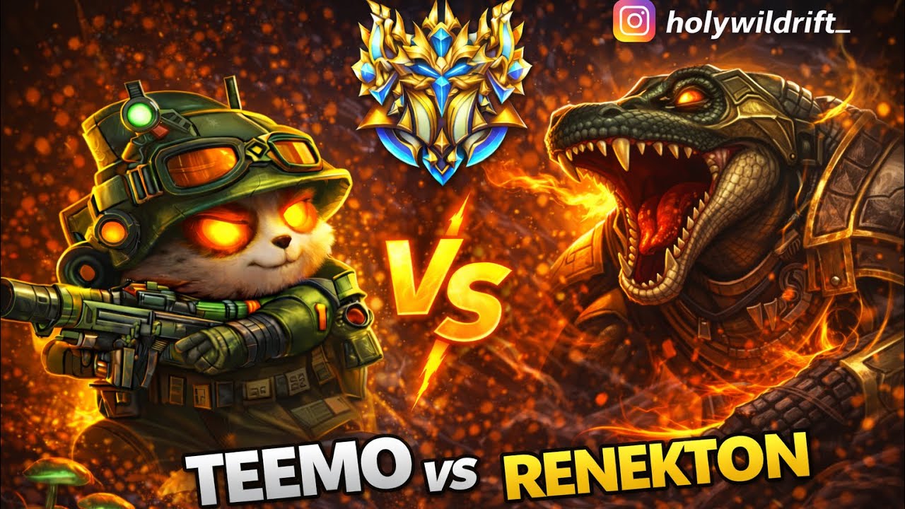 Rank 1 Teemo VS Renekton Top Lane | Legendary Ranked Wild Rift Gameplay 