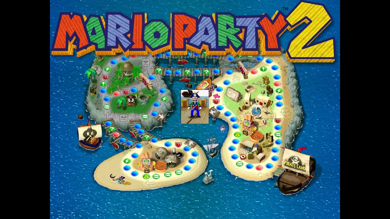 Mario Party 2 50 Turns Pirate Land (Luigi)