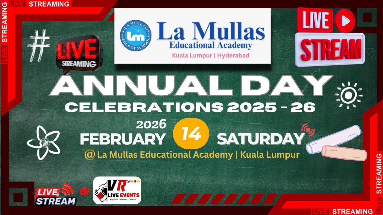 🎥✨ Live: La Mullas Educational Academy Annual Day Celebrations 2025-26! | #LaMullas #VRLiveEven