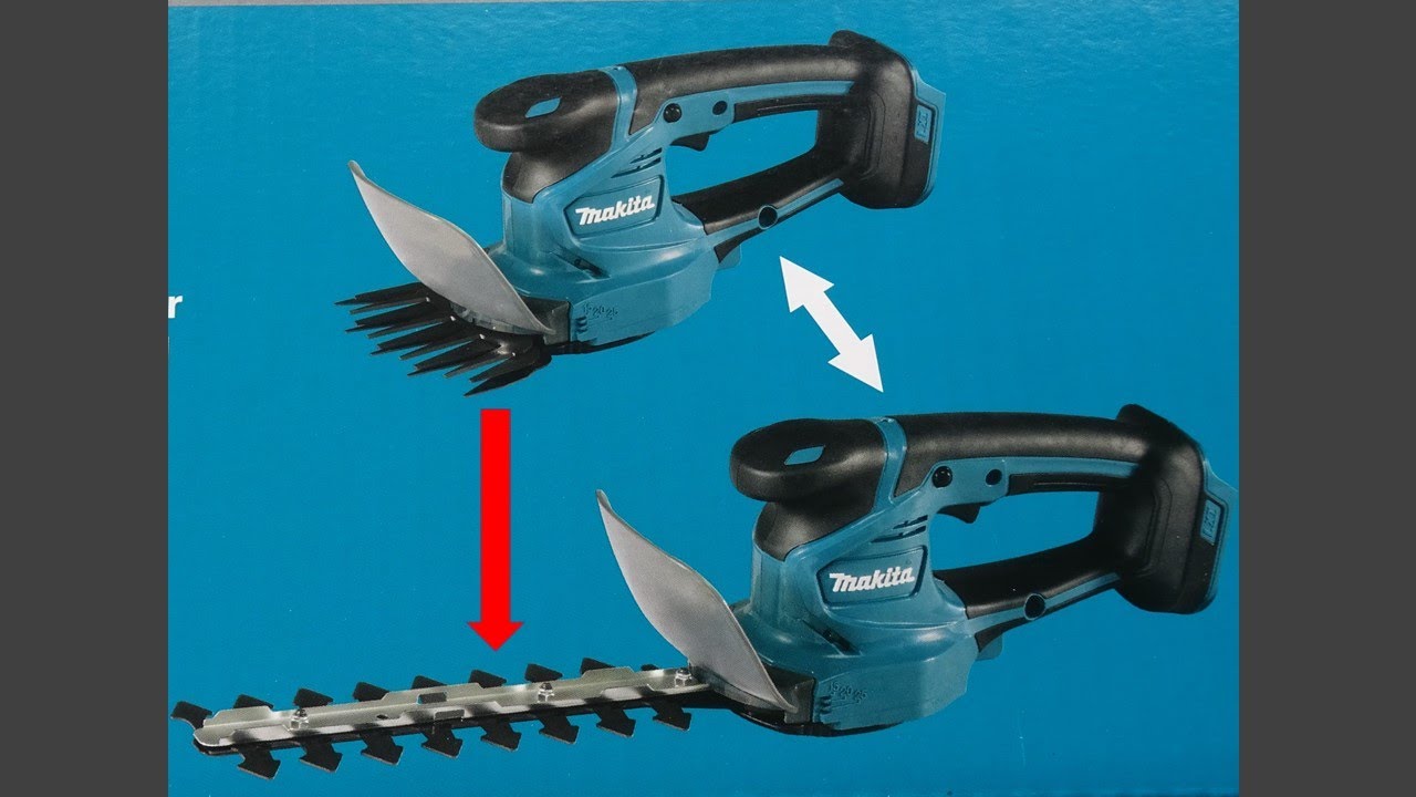 Makita grass shear DUM111 / 604 tooling change swap, hedge trimmer to grass shear visa versa.