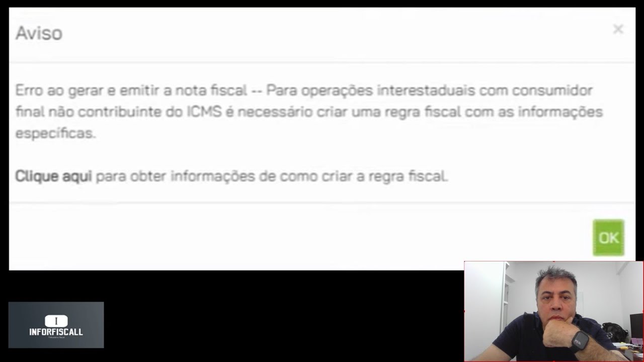 Erro ao gerar e Emitir a Nota Fiscal Para Operação Interestadual emissor Sebrae