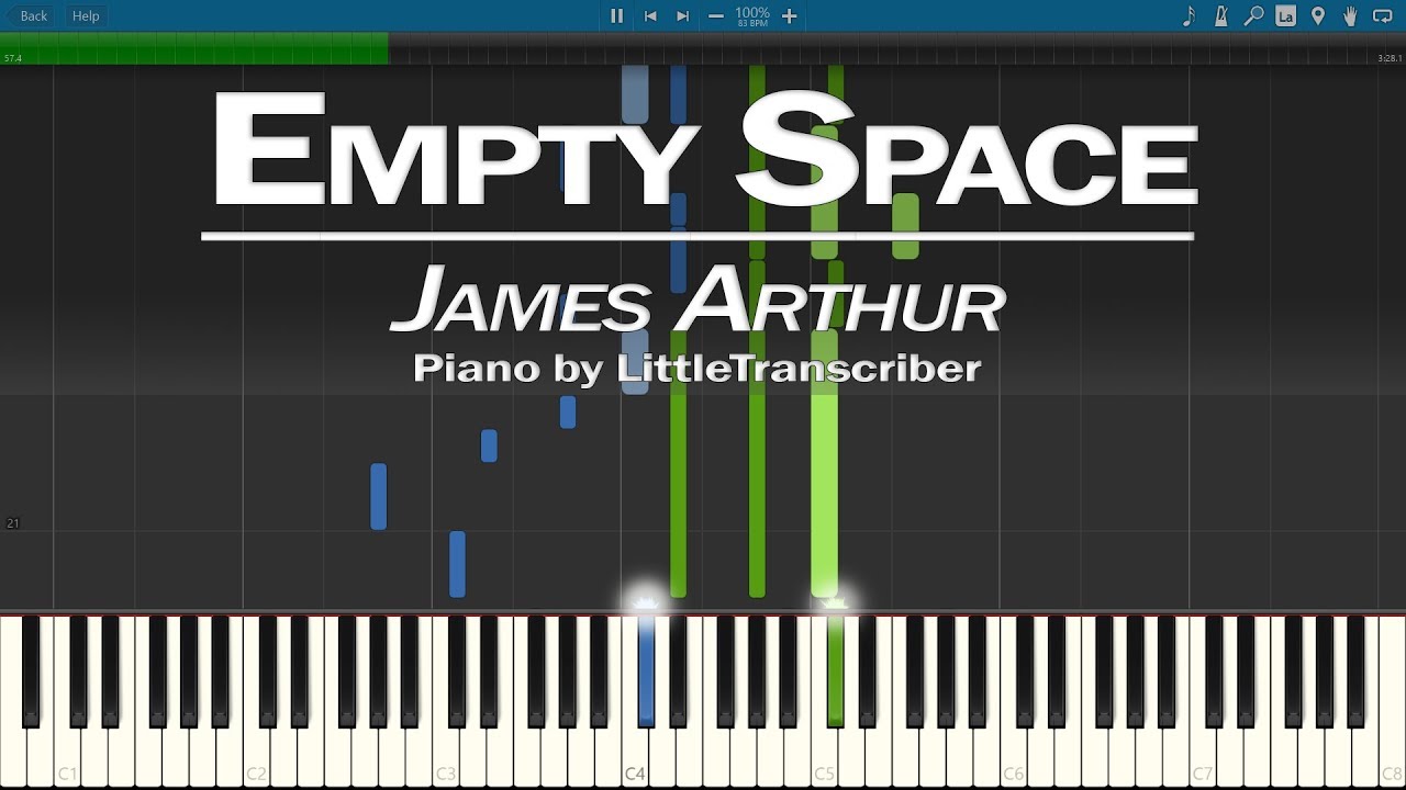 James Arthur - Empty Space (Piano Cover) Synthesia Tutorial by LittleTranscriber