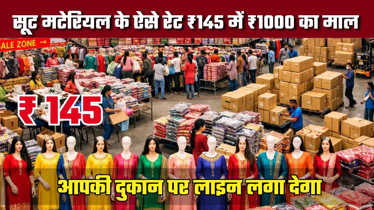 सूट मटेरियल के ऐसे रेट ₹175 में ₹1000 का माल|Unstitched ladies suit factory price |Surat Suit Market