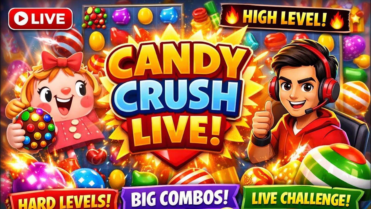 🔴LIVE – Candy Crush Saga High Level Challenge | Hard Levels & Big Combos 🍬🔥