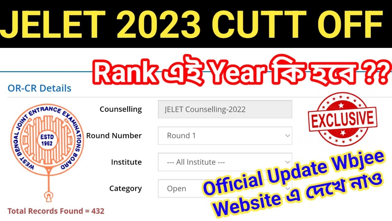 JELET 2023 Rank Dutt Off এই Year কি হবে ??😢 Official Website OR-CR