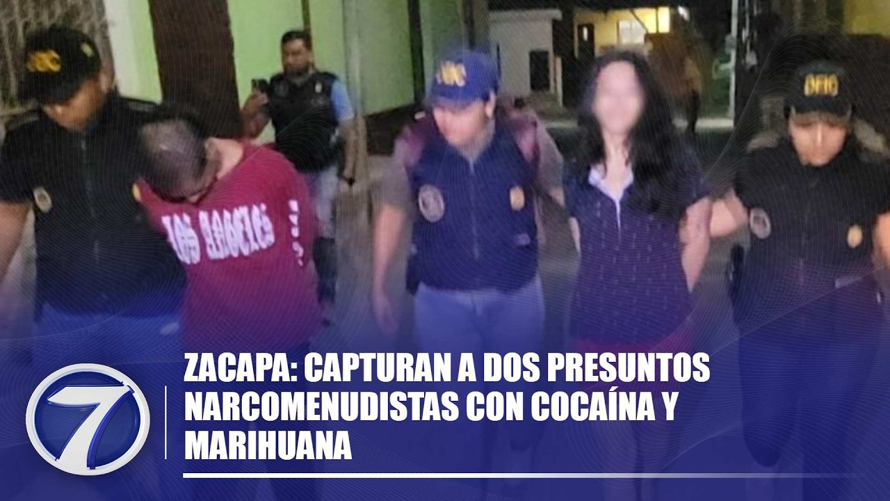 Zacapa: Capturan a dos presuntos narcomenudistas con cocaína y marihuana