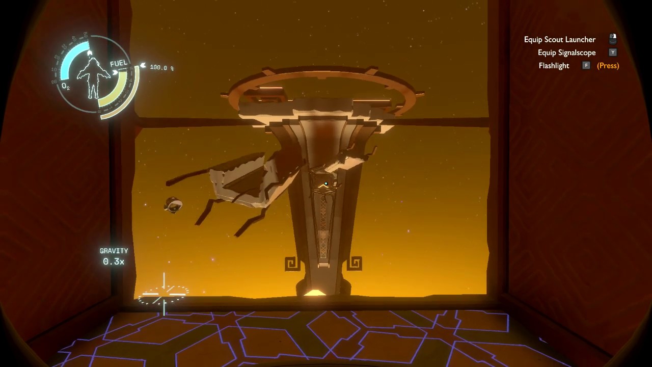 Outer Wilds - Sun Station landing, idling at 3000m strat