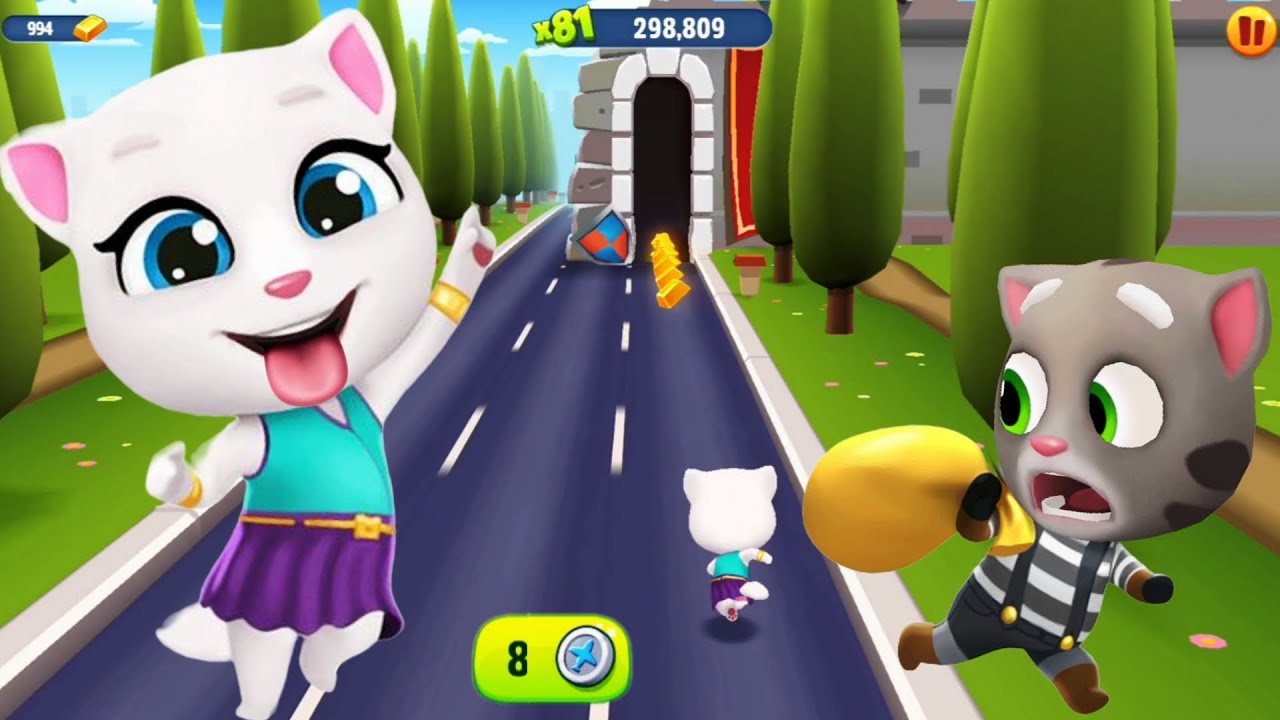 Talking Tom Gold Run () Neon Angela vs Tom Raccoon in the Ancient World - TNG