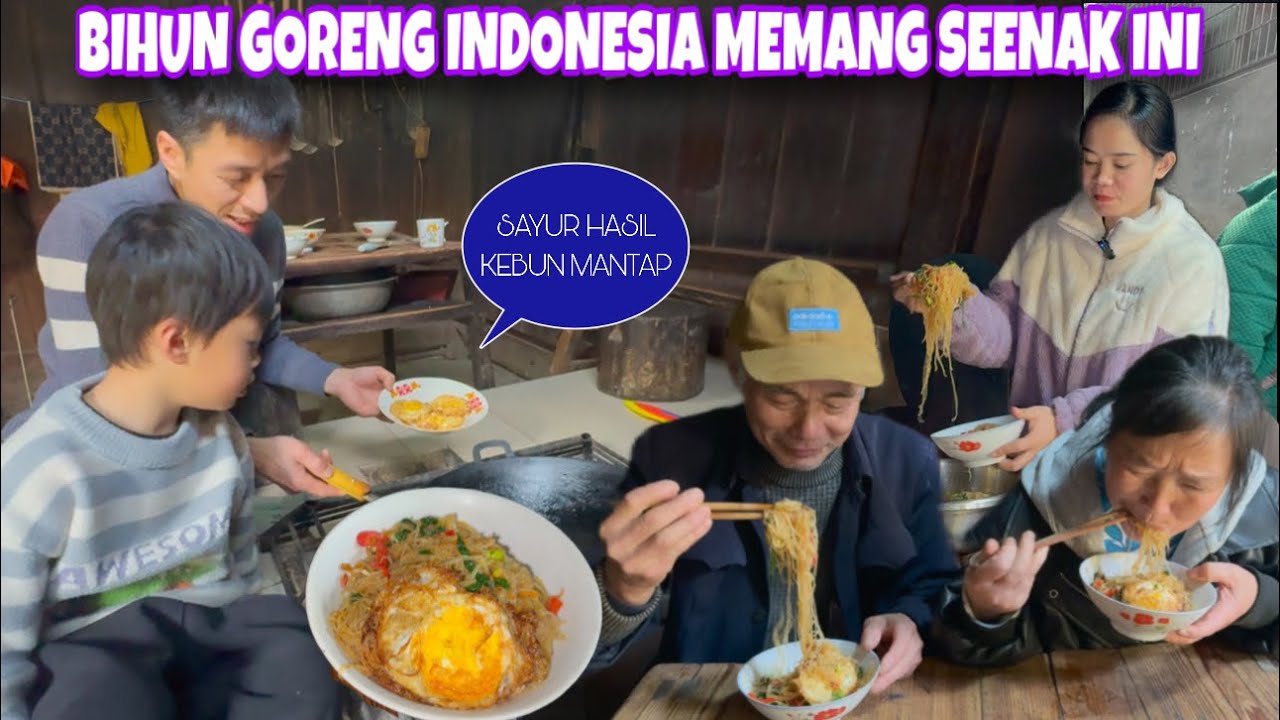 PAWEIXUN MASAK BIHUN GORENG INDONESIA DIRUMAH DESA, MANTAP MAMA PAPA SUKA BANGET 