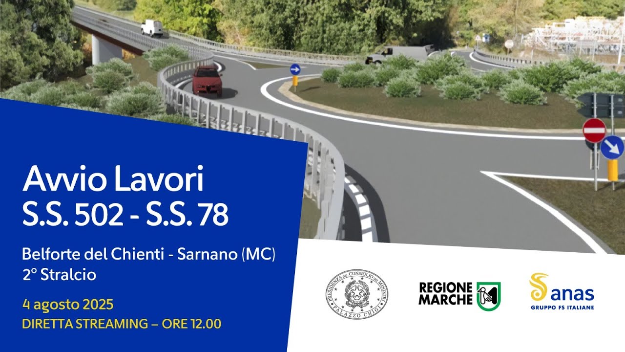 Avvio lavori della Pedemontana Sud delle Marche, Belforte (MC) – Sarnano (MC)