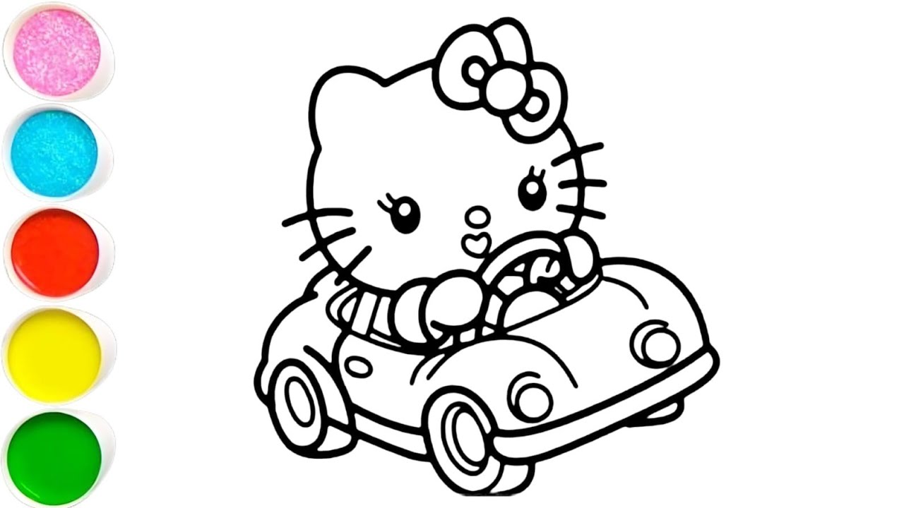 Hello kitty drawing painting and coloring for 