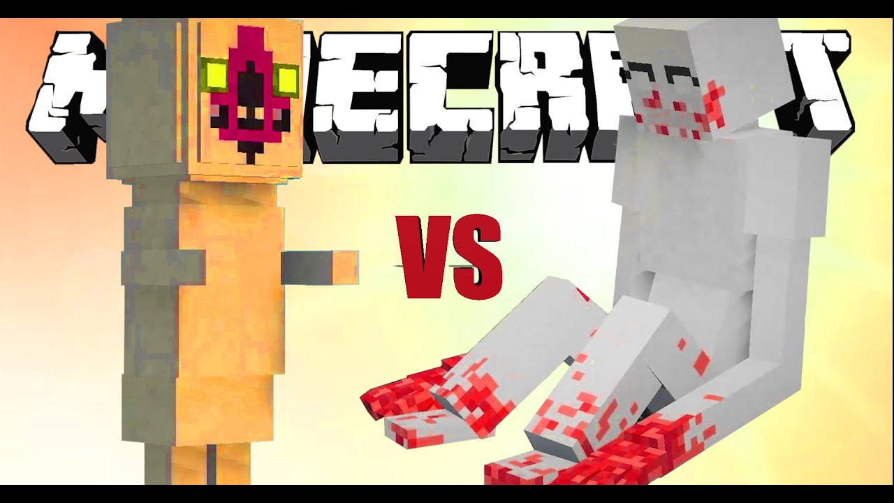 SCP-173 ကျောက်ရုပ်မိတ်စာ vs SCP-096 အရှက်ကြီးသူ (Mobs Battle) Ep 1