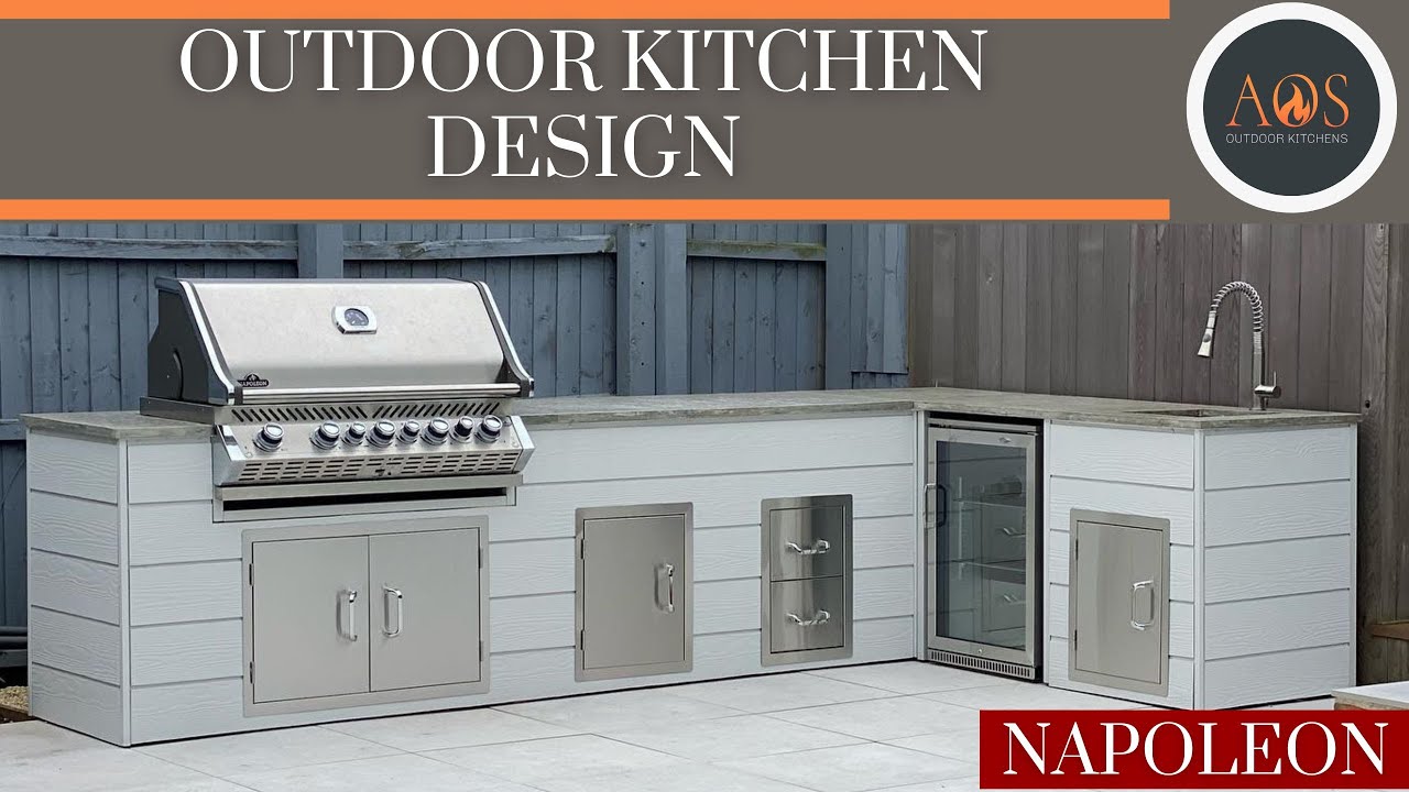 OUTDOOR KITCHEN DESIGN | POLISHED CONCRETE WORKTOPS | NAPOLEON PRESTIGE PRO 665 | GOZNEY DOME