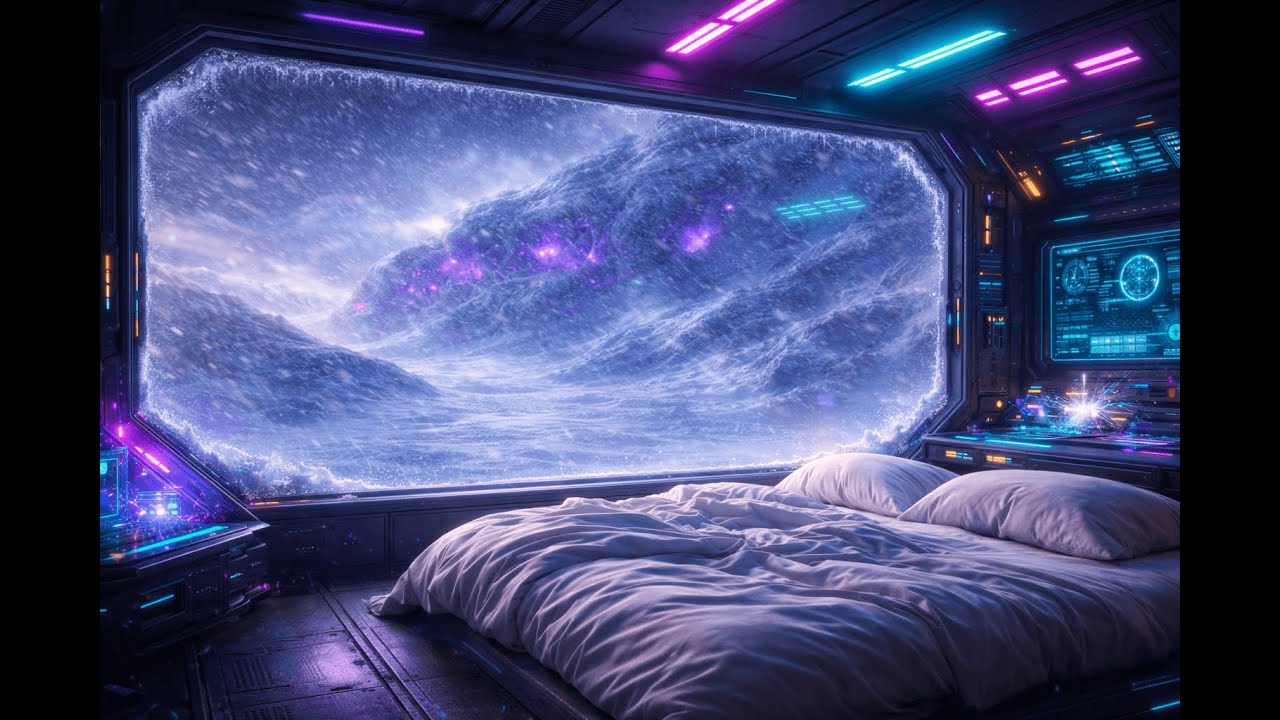 STAY INSIDE: 10 Hours Snowstorm on Pluto | Eerie Blizzard & Space Ambience | Sleep, Meditation