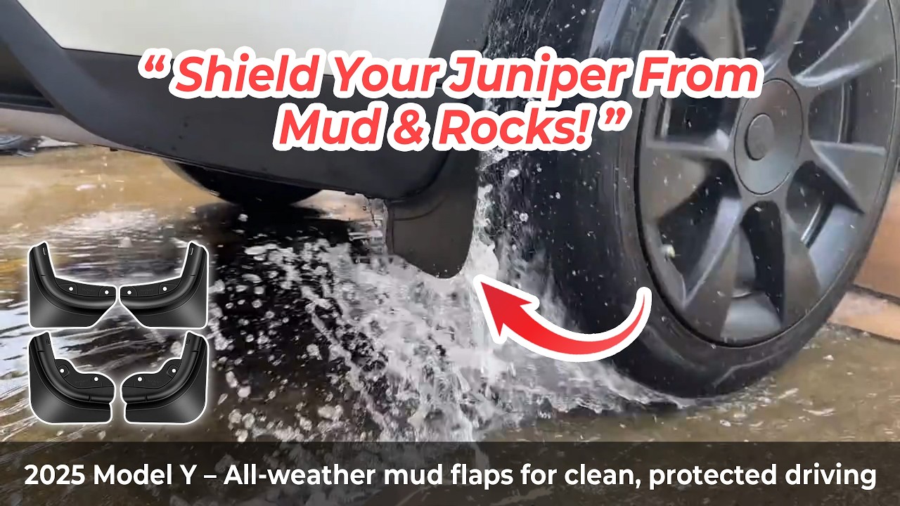 2025 Tesla Model Y Juniper Mud Flaps | Prevent Rock Chips & Dirty Side Panels
