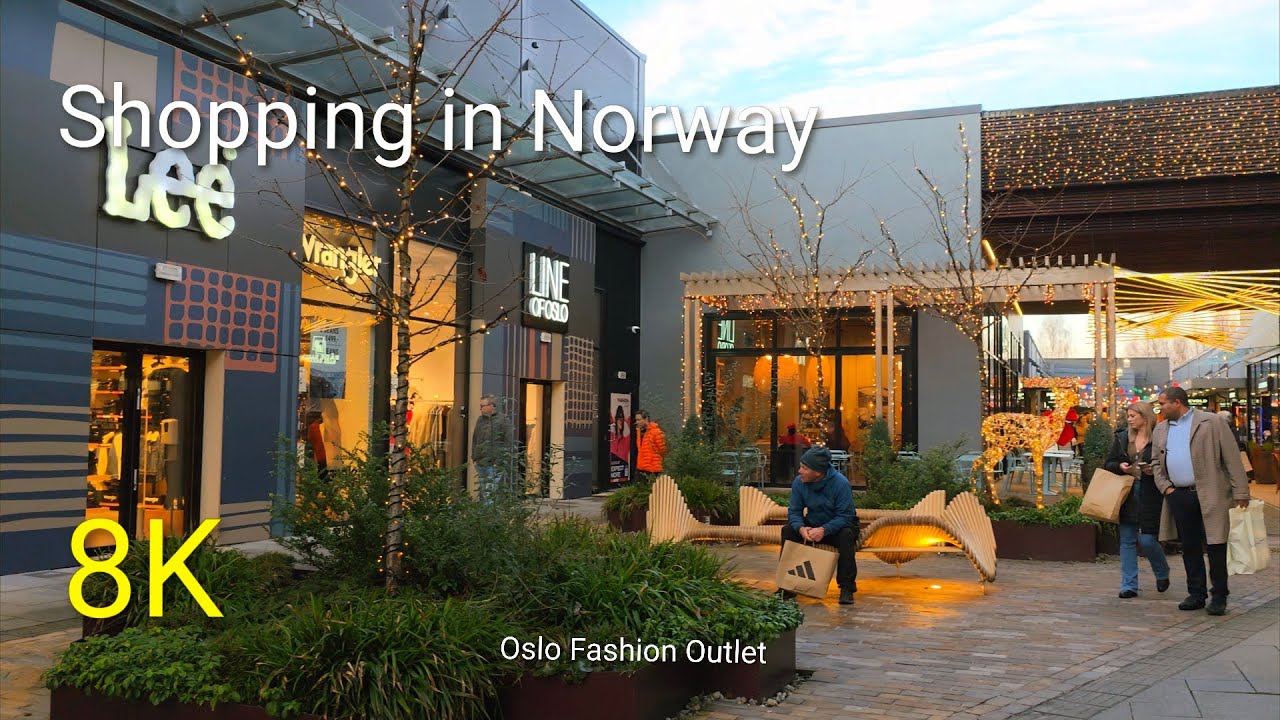 8K ​Magical CHRISTMAS SHOPPING in Norway 🇳🇴 | Oslo Fashion Outlet Walking Tour ✨