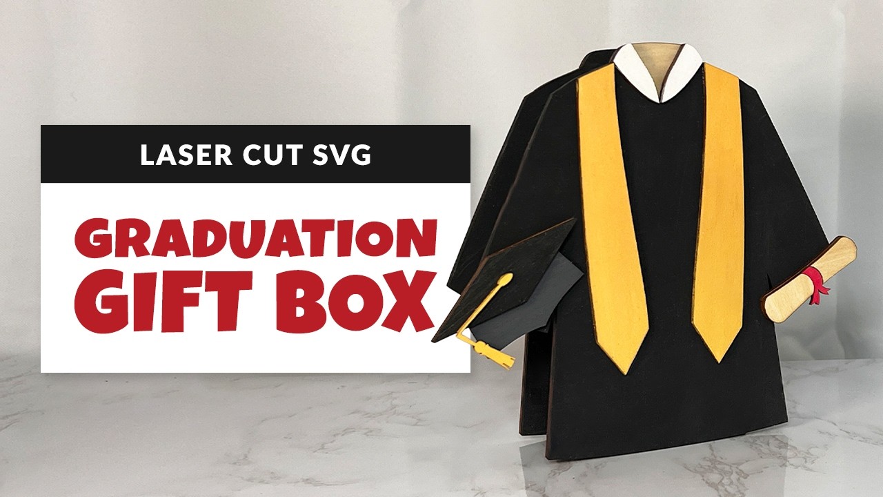 Подарочная коробка для выпускника, лазерная резка SVG | Копилка для денег на выпускной, изготовле...
