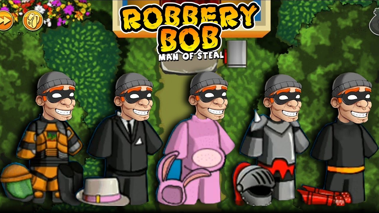 Robbery Bob - All Costumes Funny Video Game Part 1