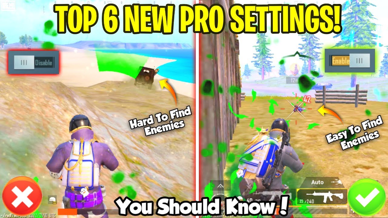 அதிரடியான 6 New Pro Settings in BGMI🔥 BGMI New Basic Settings Tricks | BGMI Tips and Tricks Tamil