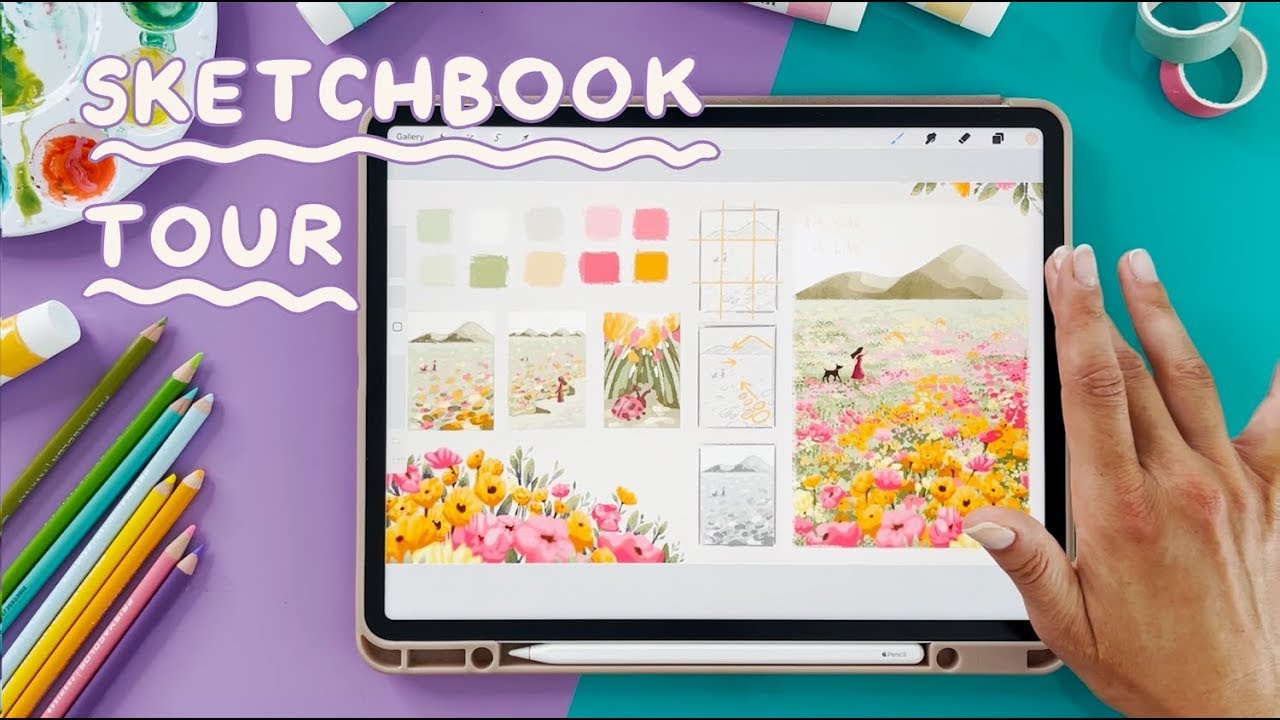 Digital Sketchbook tour - Background illustration sketchbook in Procreate (ep.1)
