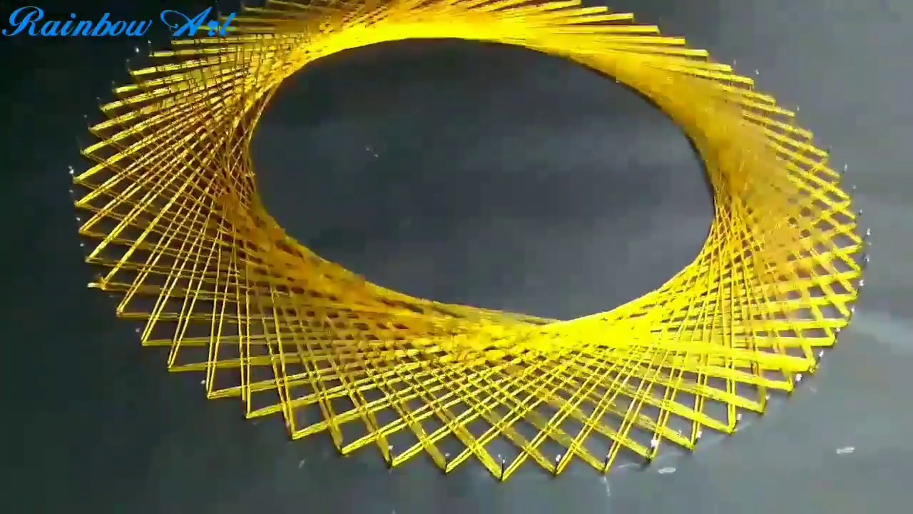 String art | simple geometric design | rainbow art