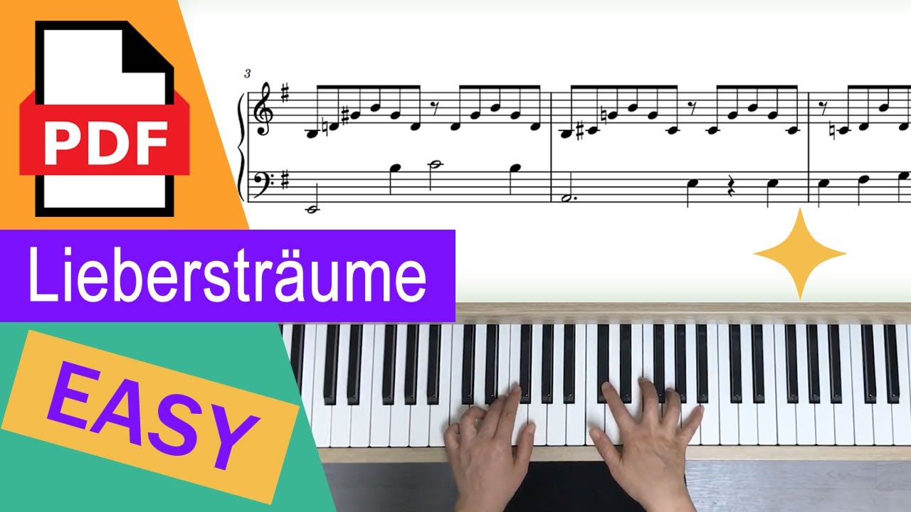 Лист Lieberstraume | Легкие песни для фортепиано для начинающих