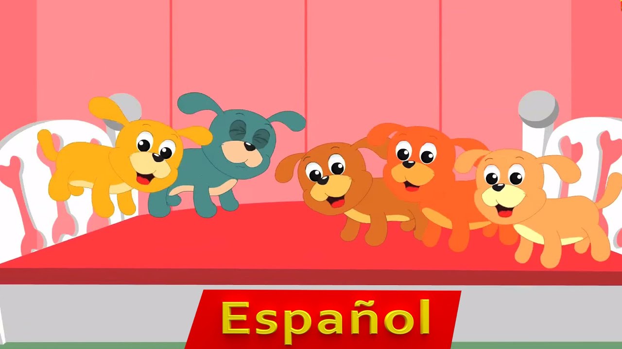 Cinco pequeños cachorros | Canción de cuna
