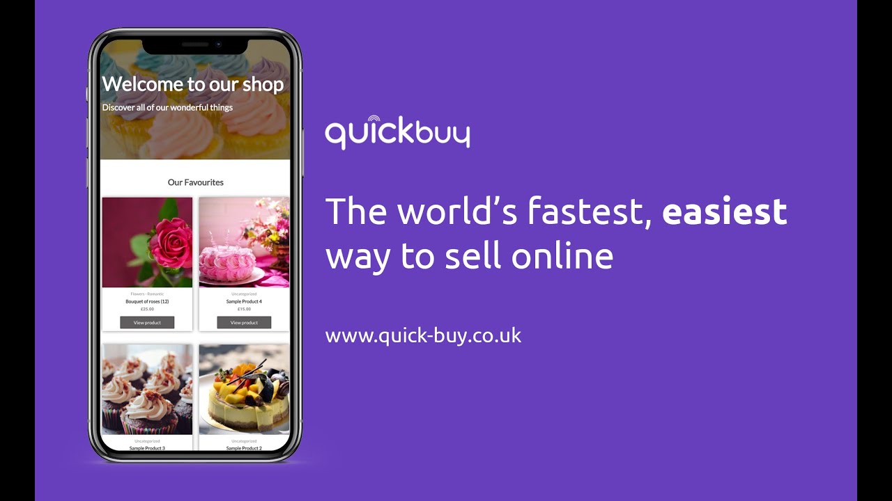 Start selling online in 3 minutes with QuickBuy - the world's fastest, easiest way to sell online!