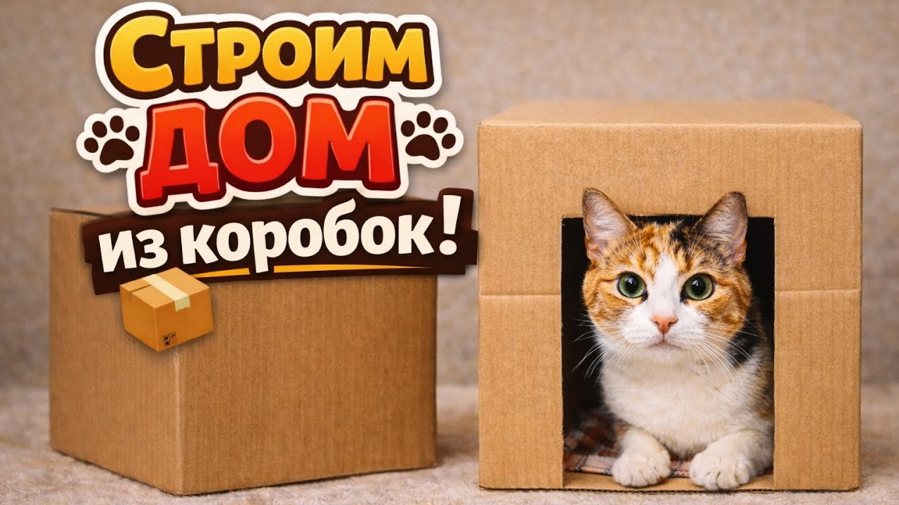 ДОМ для КОШКИ из обычных коробок! 🐾📦🏡