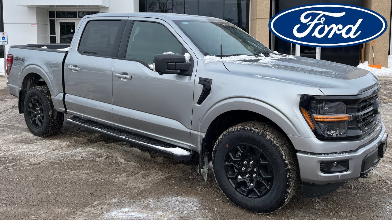 2024 Ford F-150 XLT 302A 3.5L EcoBoost Black Appearance Package Iconic Silver Metallic Walk-Around