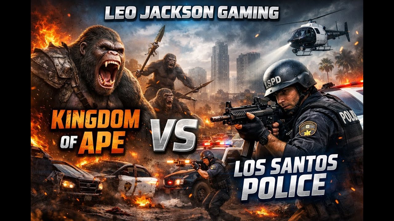 kingdom of ape vs los santos police in gtav  #gta #gtaonline #shortsfeed #gamingvideo
