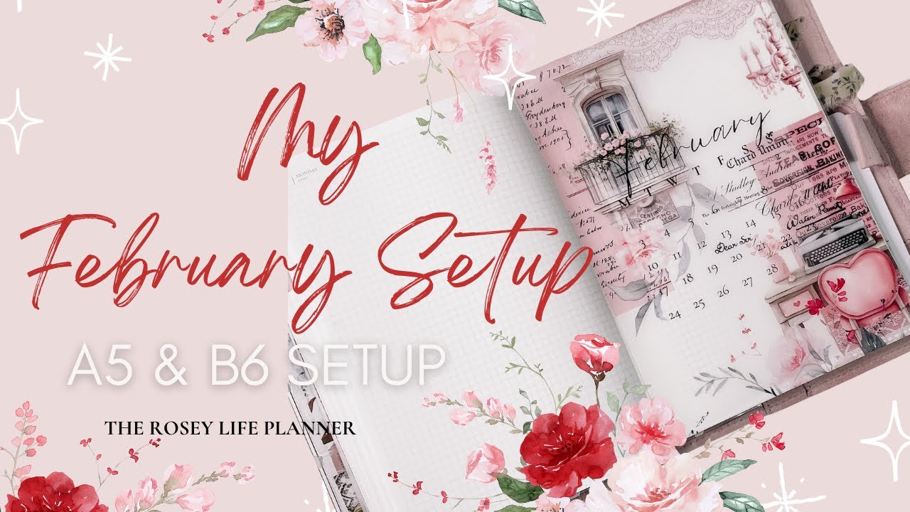 A5 & B6 Planner Setup for February from The Rosey Life Planner | Hobonichi Style Planning