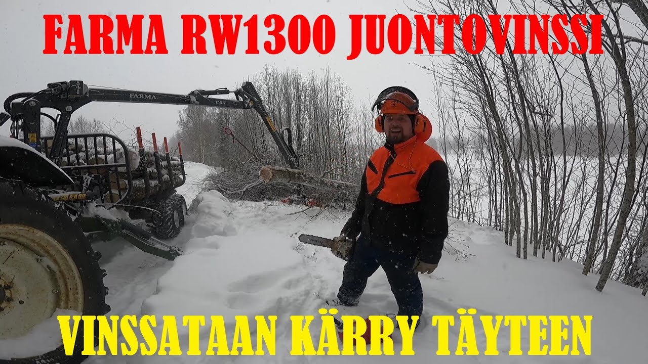 Kaadetaan ja vinssataan kärry täyteen.