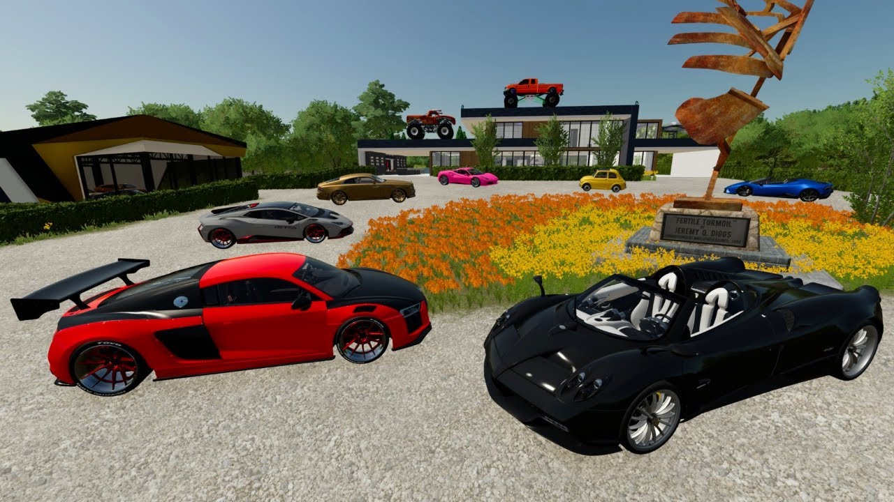 Millionaire Buys HUGE House with Tons of Lamborghinis | Farming Simulator 22