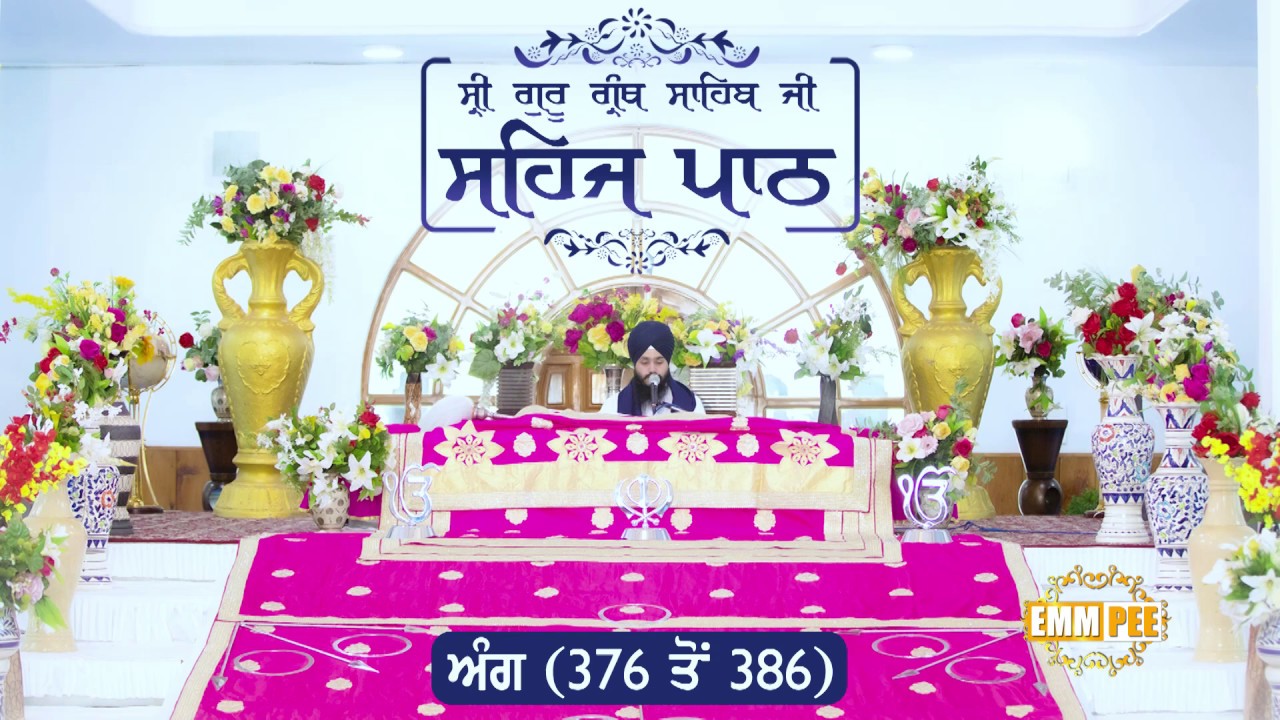 Sehaj Path Ang 376 To 386 | Bhai Sromandeep Singh Parmeshar Dwar | Emm Pee