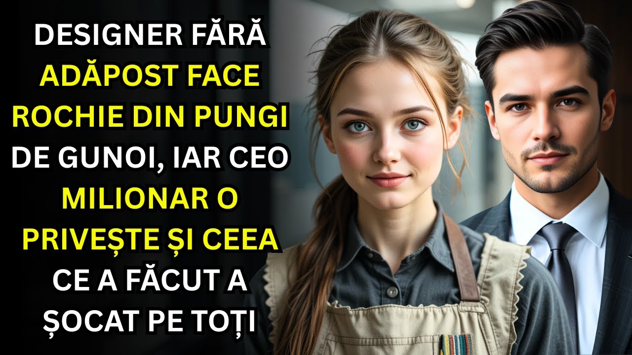 DESIGNER FĂRĂ ADĂPOST face rochie din PUNGI DE GUNOI, iar CEO MILIONAR o privește și face ceva surpr