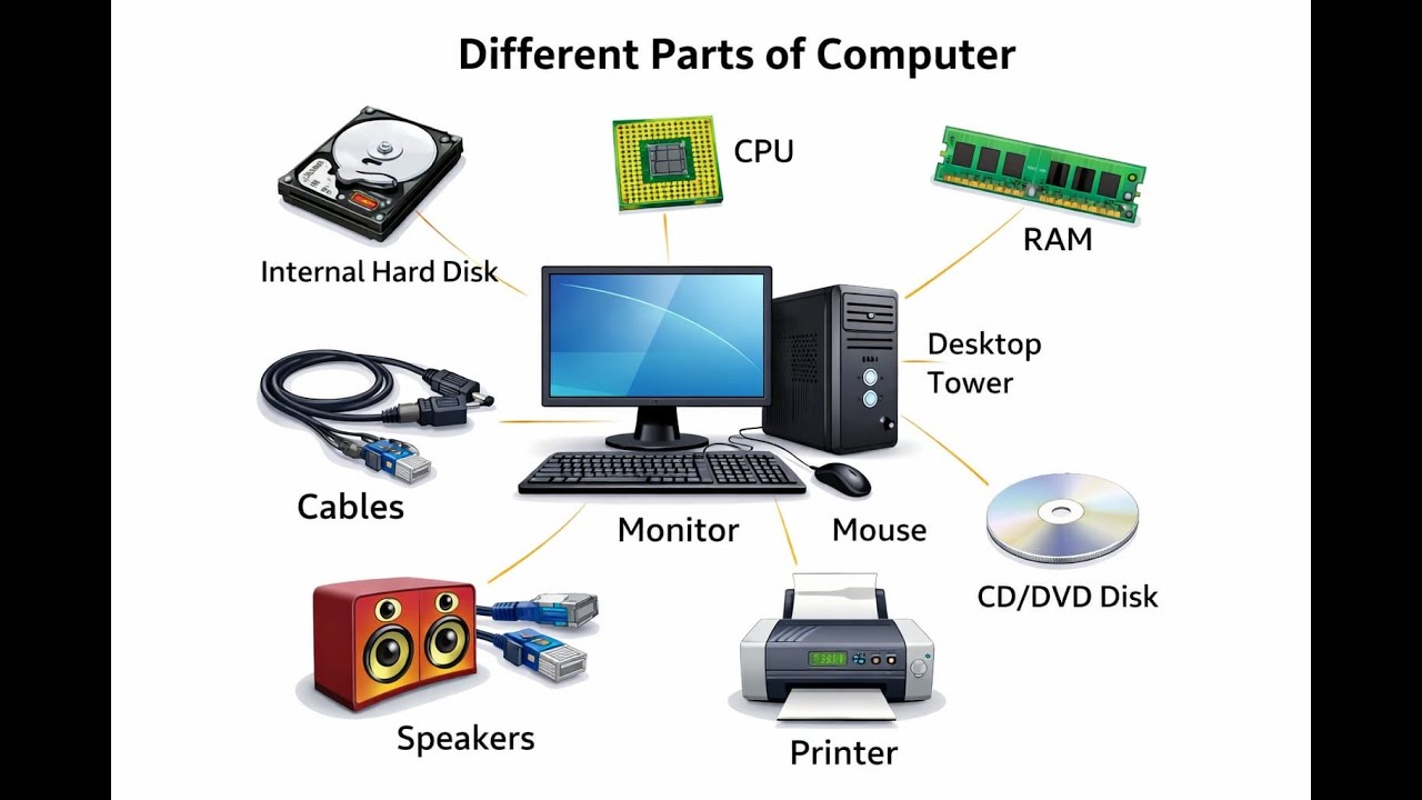 Different Parts of Cmputer #computer #live