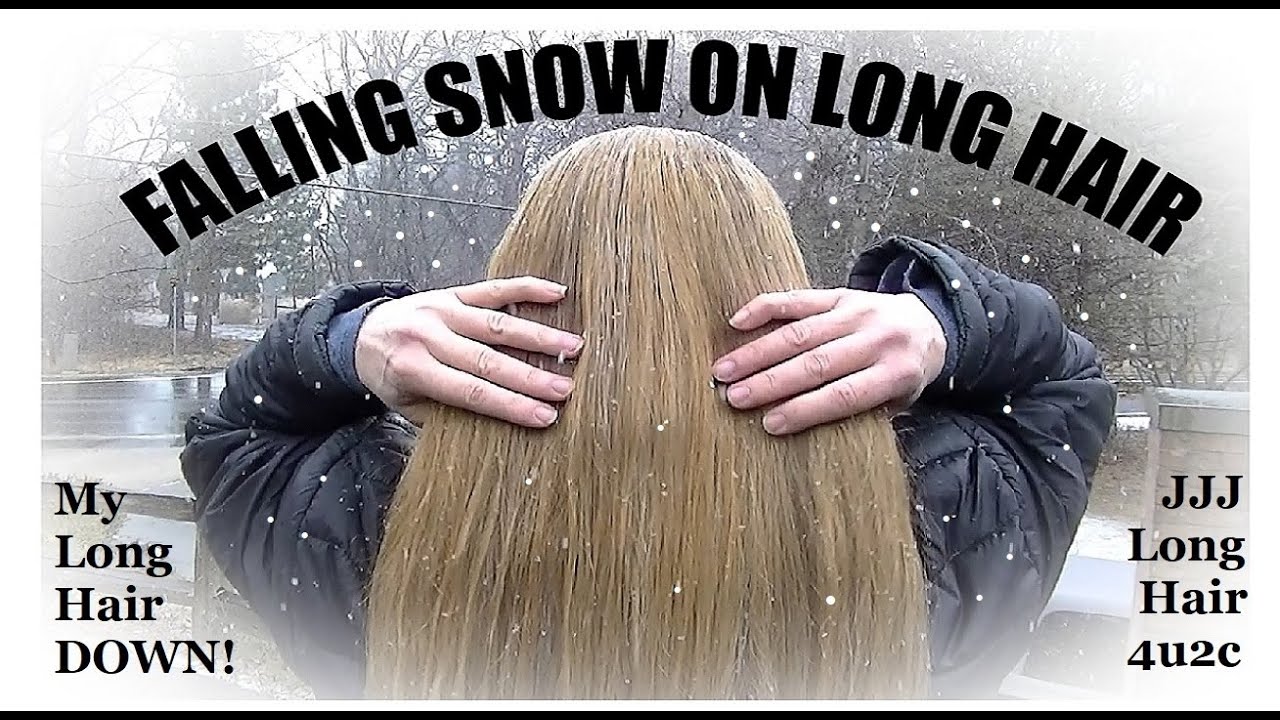 Falling Snow on Long Hair 🌨️March 2025🌨️See the LENGTH!
